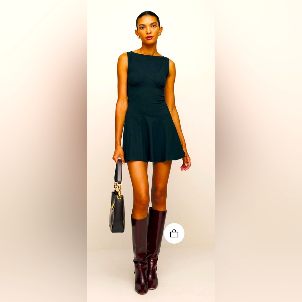 NWT Reformation Mayve Knit Dress black cotton small - Picture 3 of 10